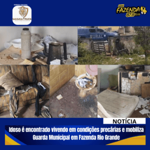 A Guarda Municipal de Fazenda Rio Grande atendeu, neste sábado (23), uma ocorrência envolvendo um idoso de aproximadamente 70 anos encontrado vivendo em situação precária no município.